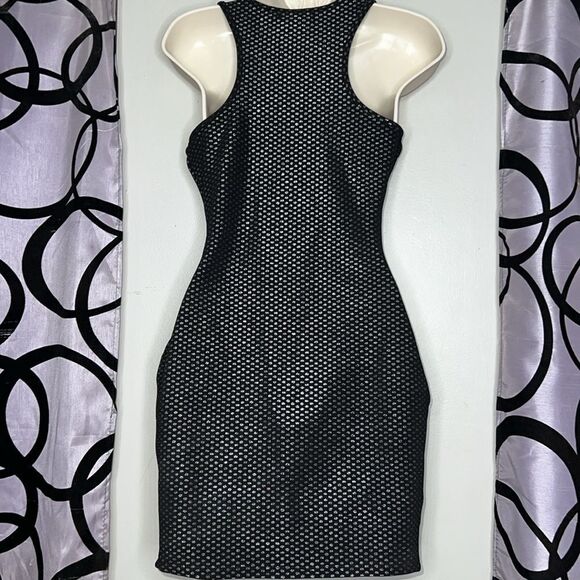 Material Girl fitted racer back gold sparkle dress size medium - Picture 8 of 11